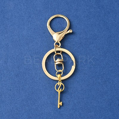 304 Stainless Steel Initial Letter Key Charm Keychains KEYC-YW00004-26-1