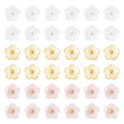 60Pcs 3 Colors 1-Hole Resin Buttons RESI-TA0004-42-1
