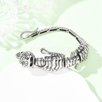 304 Stainless Steel Link Chain Bracelets for Women Men BJEW-P386-07AS-1
