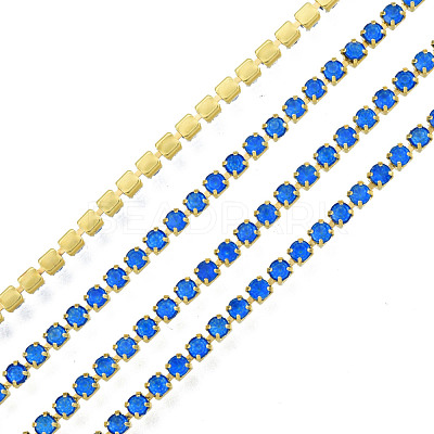 Brass Rhinestone Strass Chains CHC-N017-003B-B08-1
