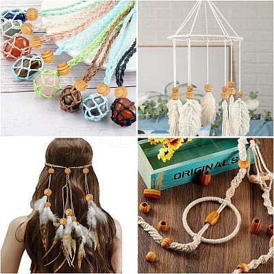 60Pcs 3 Style Wooden Beads WOOD-OC0001-93-1