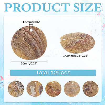 120Pcs Natural Akoya Shell Pendants SHEL-ME0001-01-1