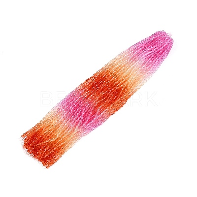 Gradient Color Baking Paint Glass Bead Strands DGLA-A039-T4mm-A04-1