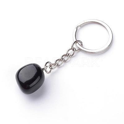 Natural Obsidian Keychain G-Q484-D03-1