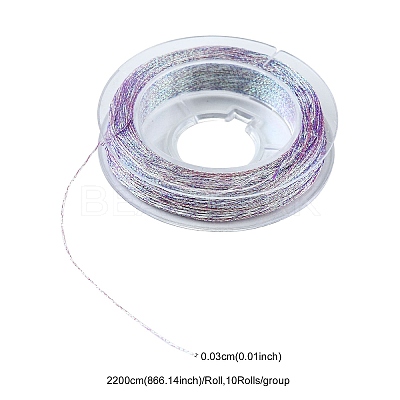 10 Rolls 3-Ply Metallic Polyester Threads MCOR-YW0001-03B-1