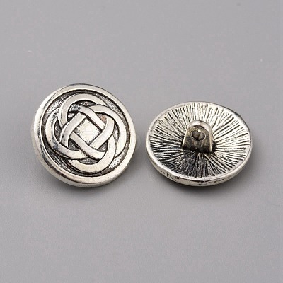 1-Hole Alloy Shank Buttons BUTT-WH0020-22B-1