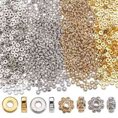 1200Pcs 4 Styles CCB Plastic Spacer Beads CCB-SP0001-07-1