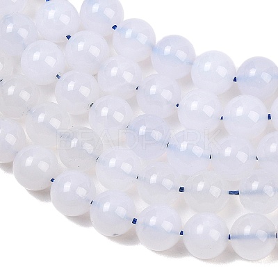 Natural Blue Chalcedony Beads Strands G-K310-C12-8mm-1