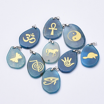 Natural Agate Pendants G-S282-19-1