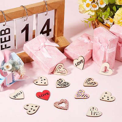 4 Sets Unfinished Wood Cutouts Ornaments WOOD-SC0001-91A-1