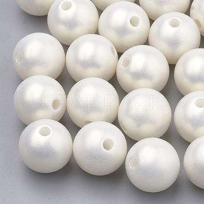 Spray Painted Style Acrylic Beads X-MACR-T010-16mm-1