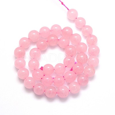 Dyed Rose Quartz Round Beads Strands G-O047-05-6mm-1