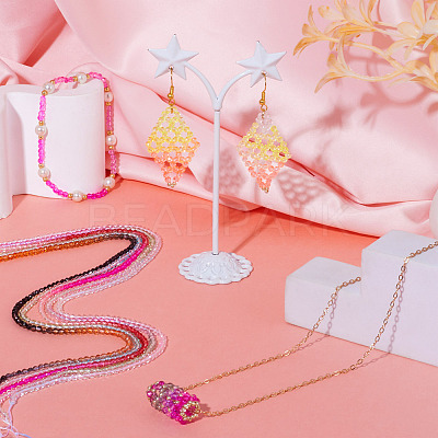 10 Strands 10 Colors Transparent Gradient Color Glass Beads Strands GLAA-TA0001-56-1