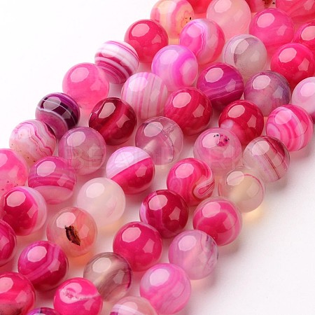 Natural Striped Agate/Banded Agate Beads Strands X-G-D845-01C-8mm-1