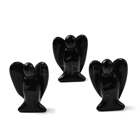 Natural Obsidian Angel Figurine DJEW-N006-01A-18-1