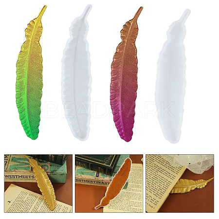 Feather Shape Bookmark DIY Silicone Molds DIY-K071-03-1