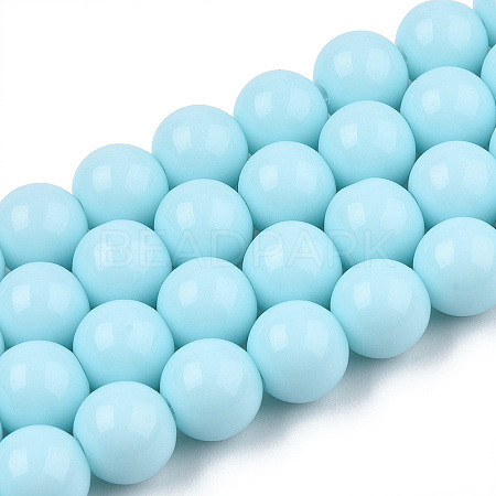 Opaque Solid Color Glass Beads Strands GLAA-T032-P6mm-10-1
