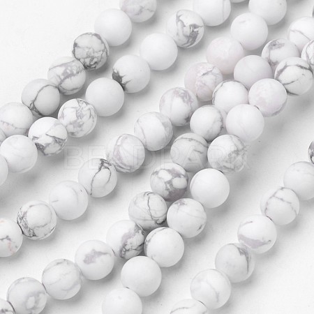 Natural Howlite Beads Strands G-D809-16-6mm-1