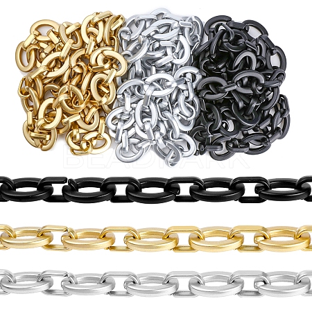 SUPERFINDINGS 3 Strands 3 Colors Opaque Spray Painted Acrylic Cable Chains CHAC-FH0001-02-1