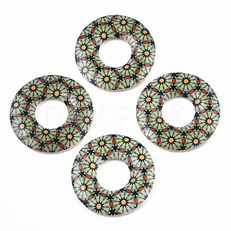 Printed Wood Pendants WOOD-S045-104D-1