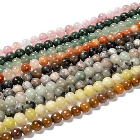 Natural Gemstone Beads Strands G-F591-03M-8mm-1