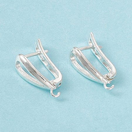 Brass Hoop Earring Findings with Latch Back Closure KK-A172-21S-1