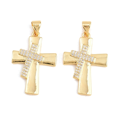 Easter Brass Micro Pave Clear Cubic Zirconia Pendants ZIRC-F148-14G-G-1