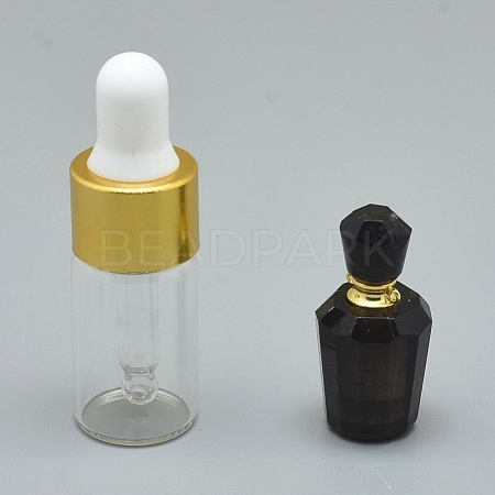 Natural Smoky Quartz Openable Perfume Bottle Pendants G-E556-02D-1