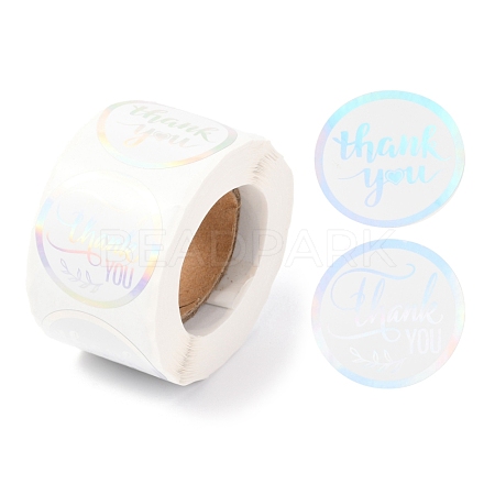 2 Styles 1.5 Inch Thank You Theme Laser Paper Stickers DIY-L051-007-1