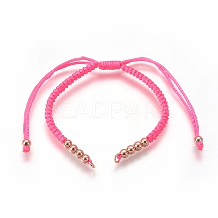 Nylon Cord Braided Bead Bracelets Making BJEW-F360-FRG11-1