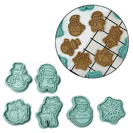 Christmas Theme Plastic Cookie Cutters DIY-K061-07-1