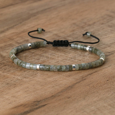 Natural Labradorite Beaded Braided Bracelets QH4784-18-1