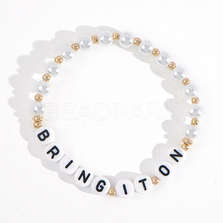 Minimalist ABS Imitatiom Pearl Round Beads Stretch Bracelets for Women EC7988-6-1