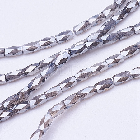 Electroplate Transparent Glass Beads Strands EGLA-E046-E04-1