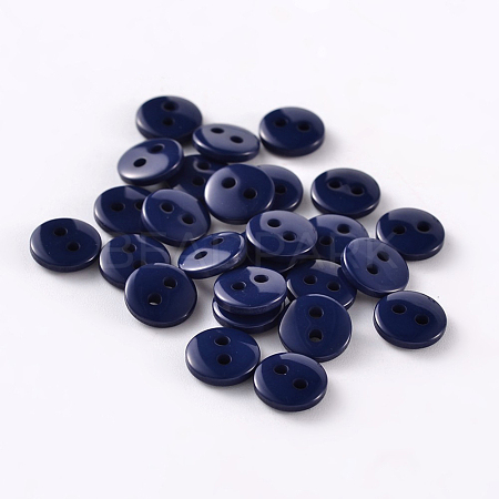 2-Hole Flat Round Resin Sewing Buttons for Costume Design BUTT-E119-18L-11-1