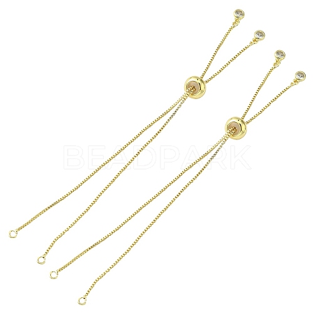 Rack Plating Brass Box Chain Slider Bracelets MAK-YW0001-04G-1
