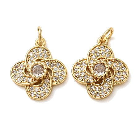 Brass Micro Pave Clear Cubic Zirconia Pendants CU-CBA2907-03C-G-1
