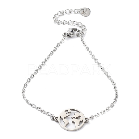 Tarnish Resistant 201 Stainless Steel Link Bracelets with Cable Chains BJEW-P297-01P-C-1