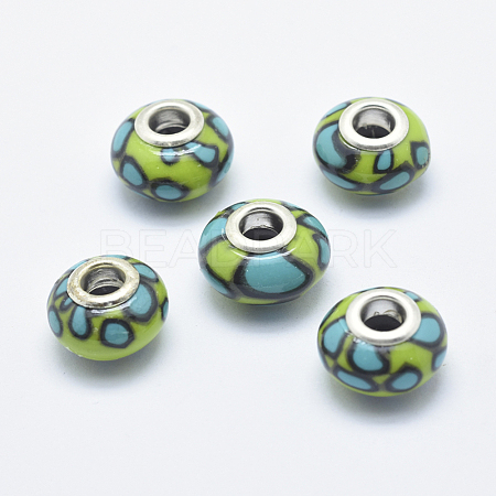 Handmade Polymer Clay European Beads CLAY-K002-C13-1