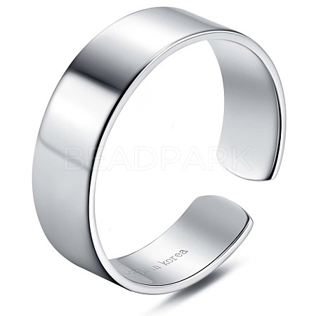 Rhodium Plated 925 Sterling Silver Open Cuff Ring JR868A-03-1