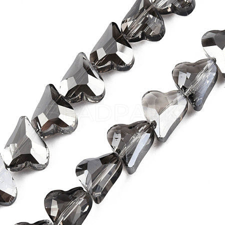 Electroplate Transparent Glass Beads Strands EGLA-N002-44-11-1