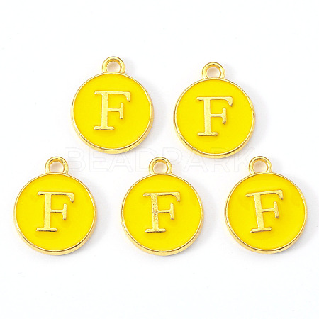 Golden Plated Alloy Enamel Charms ENAM-S118-09F-1