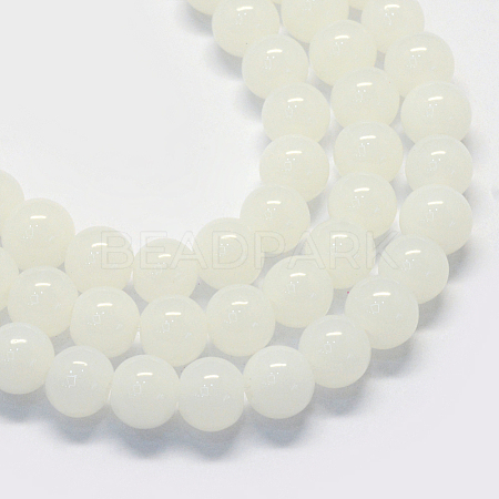 Baking Painted Imitation Jade Glass Round Bead Strands X-DGLA-Q021-10mm-01-1