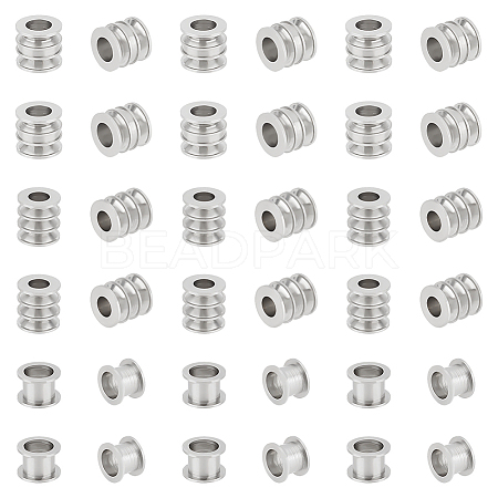 Unicraftale 60Pcs 3 Style 303 Stainless Steel European Beads STAS-UN0055-73-1