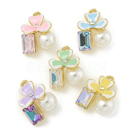 Rack Plating Alloy Enamel Pendants FIND-M033-02-1