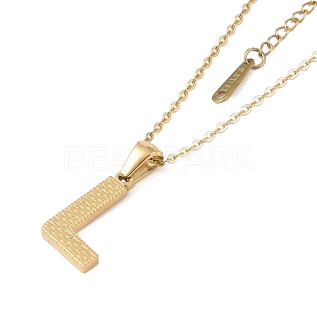 Ion Plating(IP) Initial Letter 304 Stainless Steel Pendant Necklaces NJEW-M199-01G-L-1