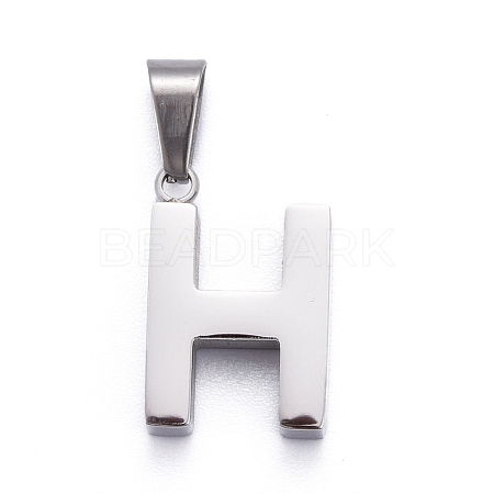 Non-Tarnish 304 Stainless Steel Letter Pendants STAS-H127-H-P-1