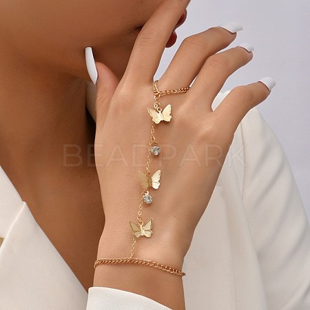 Alloy Rhinestone Link Bracelets FS-WG01CCF-02-1