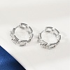 Brass Clear Cubic Zirconia Hoop Earrings EJEW-Q016-02P-5