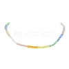 Glass Round Beaded Necklace NJEW-JN04318-6